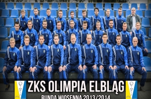 Drużyna Olimpii Elbląg w rundzie wiosennej sezonu 2013/2014