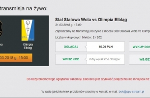 Transmisja z meczu Stal Stalowa Wola - Olimpia Elbląg