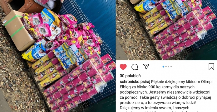 KIBICE OLIMPII POMOGLI SCHRONISKU