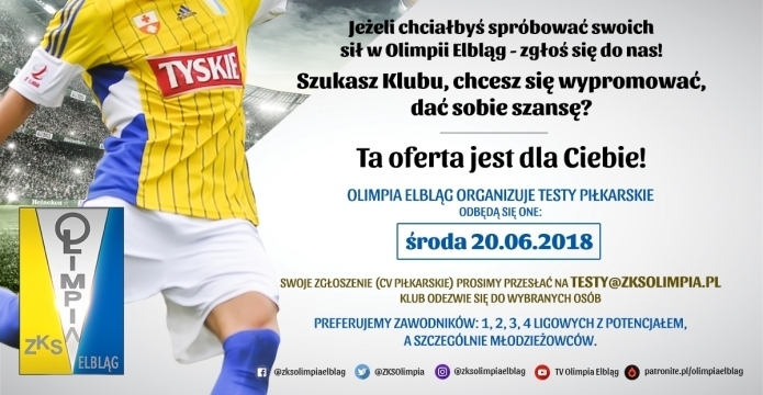 Testy w Olimpii Elbląg