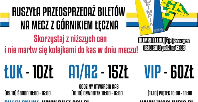 PRZEDSPRZEDAŻ BILETÓW NA GÓRNIK ŁĘCZNA
